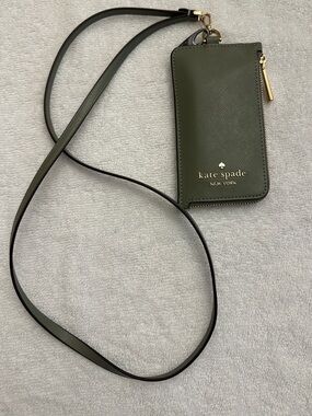 kate spade olive green slim crossbody cardholder with gold hardware